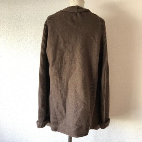 Vince Jacket Size L Thick Wool Open Front Brown Sugar Warm Cozy Neutral Earth - Picture 14 of 15